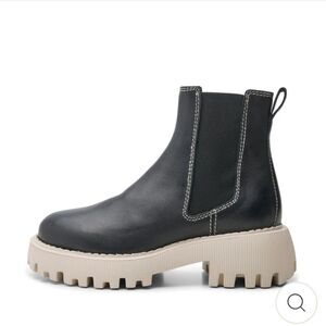 Shoe The Bear Posey Chelsea In Black Leather Contrast Size 38 Or 7